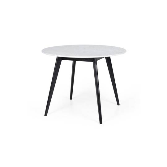 Radius Marble Round Dining Table Black Oak Leg 100cm
